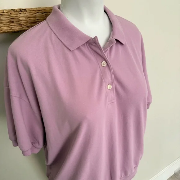Everlane Organic Cotton Polo Shirt Lavender Purple Collared Top Women’s L - Picture 4 of 9